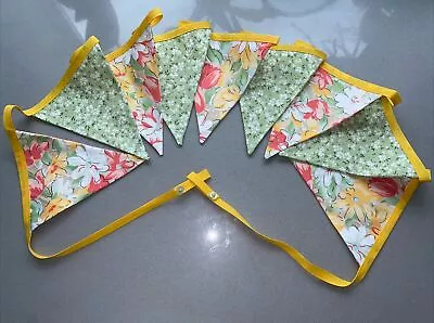 Spring/Summer Green/Yellow Pretty Bunting. 2.41 M .9 Flags. 2HandmadeDoubleside • £12.50