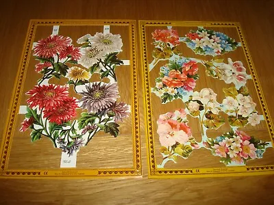 New 8 Mamelok Flowers Embossed Scrap/die Cuts Card Making Etc • £8