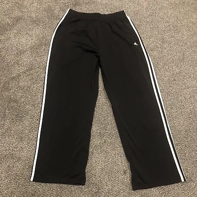 Adidas Pants Adult Extra Large Black White Athletic Track Pants Gym Mens 38x30 • $21.88