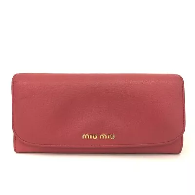 MIU MIU Logo Leather Long Bifold Wallet/9Y0243 • £0.80