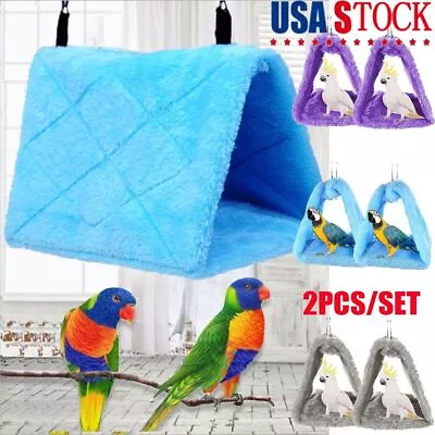 $14.87 • Buy Parrot Bird Hammock Hanging Cave Cage Plush Snuggle Happy Hut Tent Bed Bunk Toys