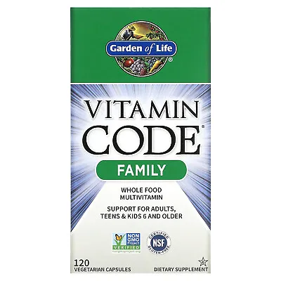 Garden Of Life Vitamin Code Family 120 Veggie Caps Gluten-Free Kosher No • $34.82