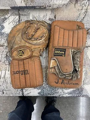 Vintage Wilson Leather Hockey Goalie Glove Pad H-8324 And Glove Horsehide • $150