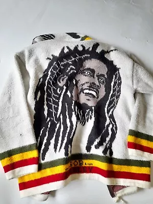Bob Marley Jacket Chunky Rasta Hoodie Cardigan M Jamaica Vintage  • £56