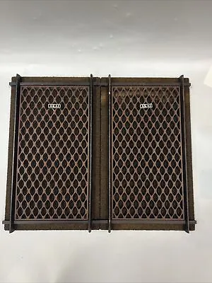 Vintage 70s Pair Of AKAI SW-125 Wood Grill Speaker Cabinet Covers Made In Japan • £58.62