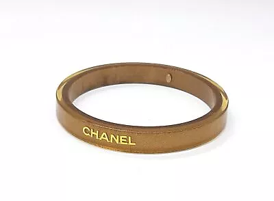 Chanel Vintage Bangle Logo Glitter Bracelet Light Acrylic Material Authentic • $306.77