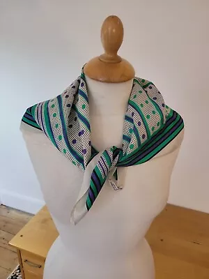 Vintage 1960s Japanese Acrylic/Silk Scarf With Geometric Design Pattern By Echo • £28