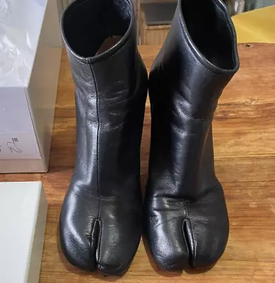 Maison Margiela Leather Tabi Boots Black Women's Size 37 US7 Made In ITALY Used • $555.74