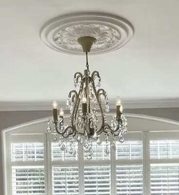 £40 • Buy Laura Ashley Large Cream Chandelier Ceiling Light Glass Droplet 