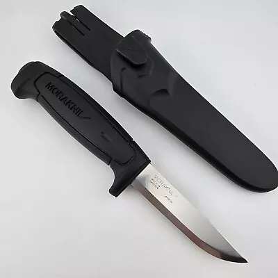 Mora Basic 511 Fixed Blade Knife 3.5  Carbon Steel Blade Black Polymer Handle • $13.49