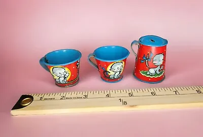 Vintage OHIO ART Tin / Litho Tea Set (3) Pieces / Kittens (Elaine Hileman) • $36.29