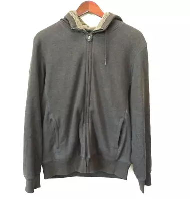 UNIQLO - Brown FULL ZIP HOODIE - FAUX FUR LINED - Mens MEDIUM • $22.99