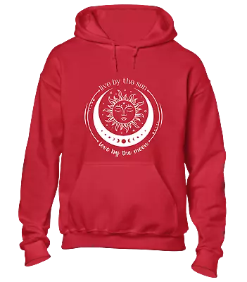 Live By The Sun Hoody Hoodie Moon Namaste Yoga Mandala Camper Van Nature Top • £16.99