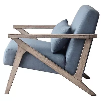 Premium Quality Mid Century Modern Chair Wooden Frame Blue Perfect Size • $199.61