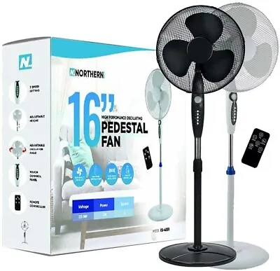 £36.99 • Buy Electric Oscillating Pedestal Air Cooling Fan 16” With Remote Control Standing