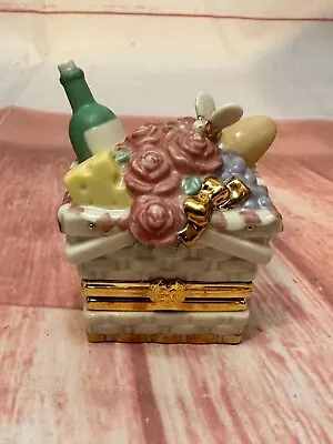 NEW Lenox Treasures Porcelain Trinket Box  Summer Delight  With Gold Charm HSN • $16.88