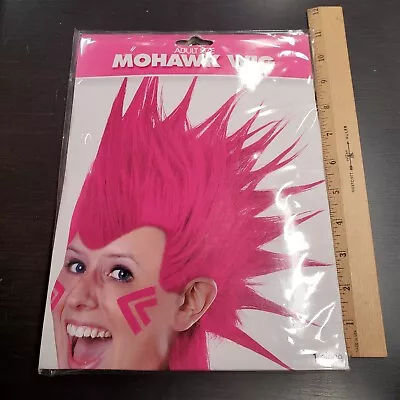 $12.94 • Buy PINK MOHAWK WIG Cosplay TAILGATING Costume Football Spiky Hair Adults Sports