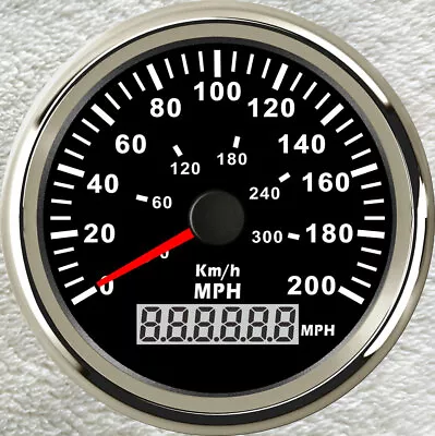 85MM GPS 200MPH 300KPH Speedometer For Car Truck Boat Motorcycle Black USA STOCK • $69.95