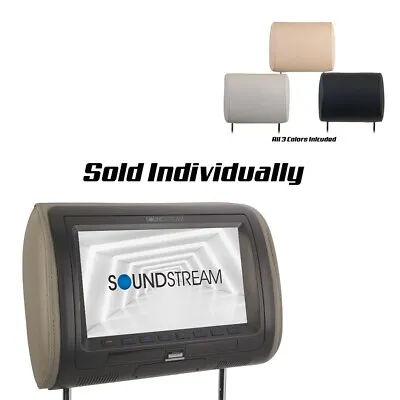 Soundstream VH-90CC 9  Headrest Monitor 3 Colors Black Gray Tan MHL Phone Mirror • $111.44