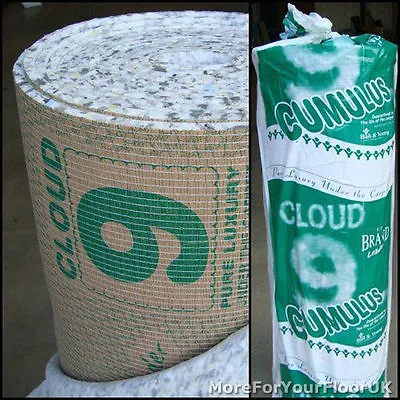 £39.99 • Buy Cloud 9 Cumulus 11mm Thick PU Carpet Underlay Rolls UK Manufactured | Any Size