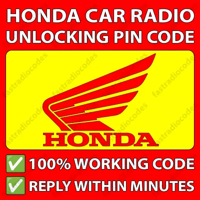 ✅honda Radio Unlock Code Decode Civic Cr-v Type-r Accord Jazz Fit Fast Service✅ • £4.79