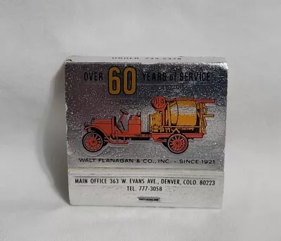 Vintage Walt Flanagan Concrete Cement Mixer Truck Matchbook Denver Advertising • $14.99