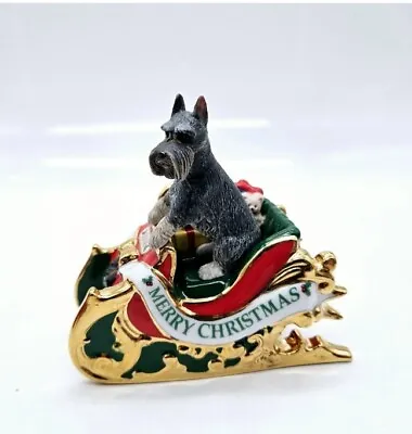 Danbury Mint Miniature Schnauzer Christmas Ornament 2006 Sleigh • $17.60