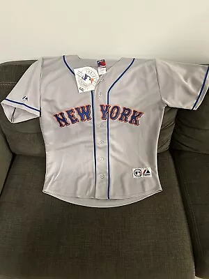 Majestic Authentic NEW YORK METS MLB Baseball Road Gray Jersey Men’s Sz: Large • $89.99