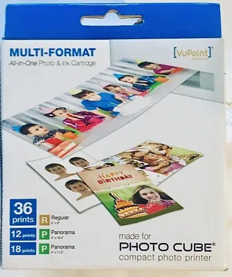 PHOTO CUBE PHOTO PRINTER VuPoint MULTI FORMAT  ALL In ONE PHOTO & INK CARTRIDGE • $29.99