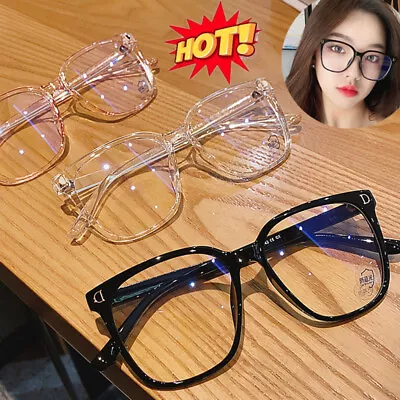 Fake Square Frame Clear Lens Geek Glasses UV Protection Nerd Unisex Fashi ] • £3.95