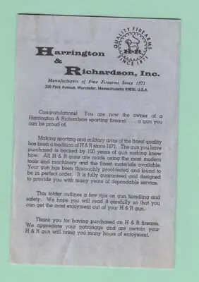 H&R Model Huntsman Owners Manual Reproduction • $6.95