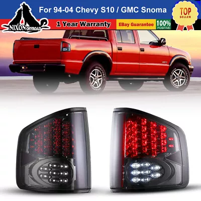 Chrome Smoke LED Tail Lights For 94-04 Chevrolet S10 / GMC Snoma Rear Lamp PAIR • $86.99