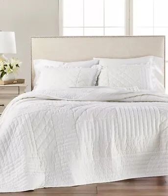 MARTHA STEWART White Shop Quilt Full/Queen Created For Macy's $400 MSRP • $75