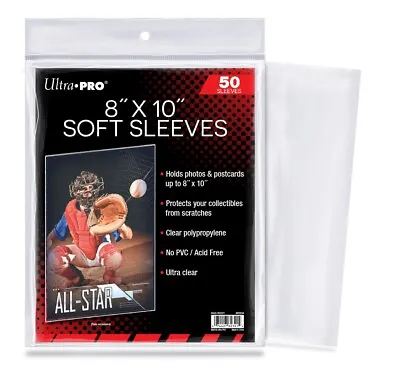 (50) Ultra Pro 8  X 10  Soft Photo / Card Sleeves 8x10 Acid Free Archive Safe • $19.99