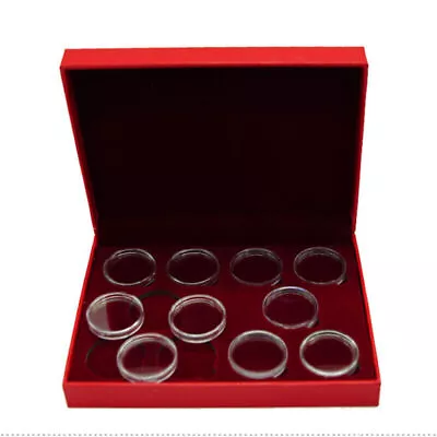 10 Coins 27-30mm Coin Collection Case Display Box Wooden Storage Case Holders • £12.49