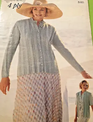 WENDY Vintage 4420 1980s KNITTING PATTERN Loose Hem Long Waistcoat Cardigan • £2.99