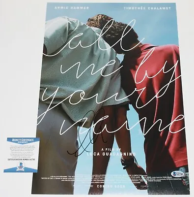 ARMIE HAMMER SIGNED 'CALL ME BY YOUR NAME' 12x18 MOVIE POSTER B BECKETT COA BAS • $511.02