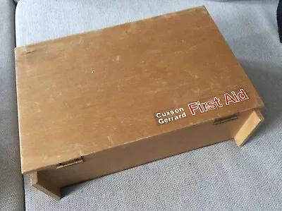 £9.99 • Buy Vintage Wooden Cuxson Gerrard First Aid Box +  Contents Wall Hanging Medical Kit