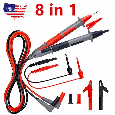 8 In 1 Multimeter Test Lead Kit For NEW Electrical Alligator Clip Test Probe • $15.95