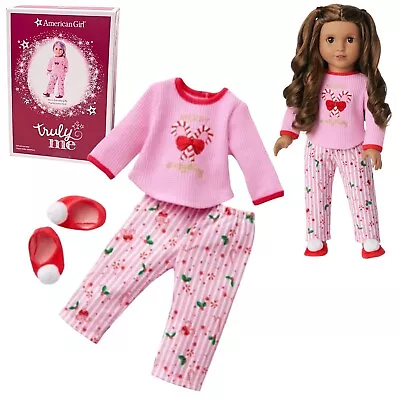 NEW American Girl MERRY EVERYTHING DOLL PAJAMAS Sweet Candy Cane + Slippers BOX • $55.76