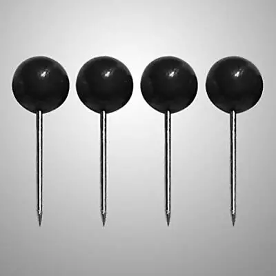 Map Push Pins Map Tacks Plastic Round Head Tacks For Cork Board 100Pcs Black • $10.51