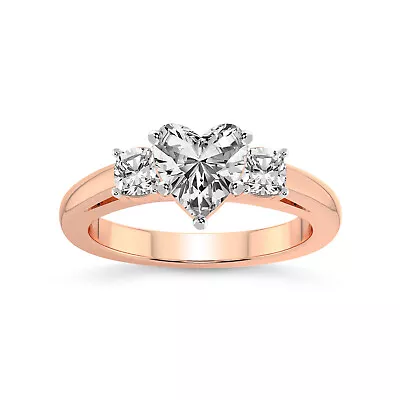 IGI Certified Lab Created Diamond Ring 14K Or 18K Gold Emery Three Stone Ring • $3800.95