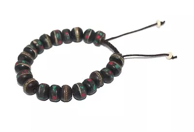 Black Tibetan Prayer Beads Healing Bracelet Adjustable Wrist Mala Yoga Bracelet • $7.99
