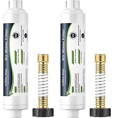 2-Pack RV Water Filter With Flexible Hose Protector Reduces Odors Sediments • $19.99