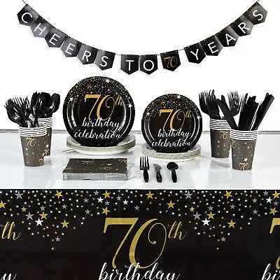 170-Piece 70th Birthday Party Supplies And Decorations For Men Women Serves 24 • $32.99