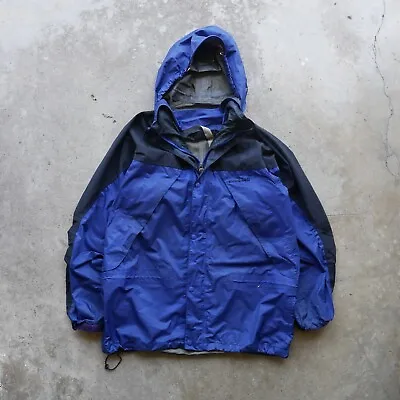 Vintage Mont-Bell Jacket Mens Size Medium Gore-Tex Black Blue Full Zip Raincoat • $36