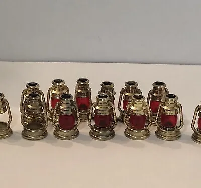 Vintage Lantern Light Covers Lot Of 13 Christmas Red Gold Lantern Covers • $19