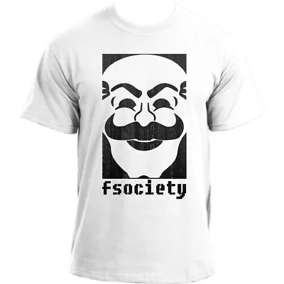 Fsociety Binary Mask Anonymous Hacker Geek TV Show Inspired T-Shirt For Men • £14.99