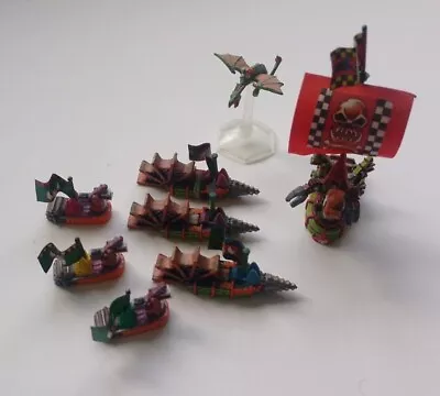 Games Workshop Man O War Painted Ork Fleet - 8 Models  (1 Wyvern) • £90