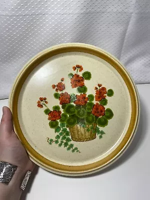 Vintage Mikasa Stoneware Rosy Posies DC803 Dinner Plate 10 3/4  Speckled • $14.99